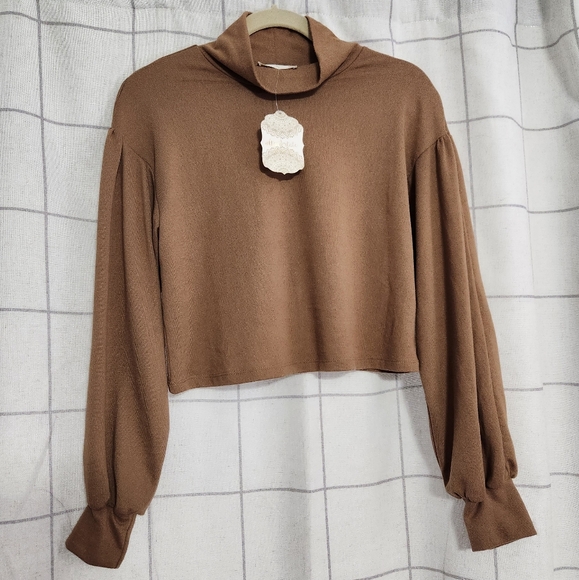 Altar'd State Brown Women's Cropped Sweater - Picture 1 of 6